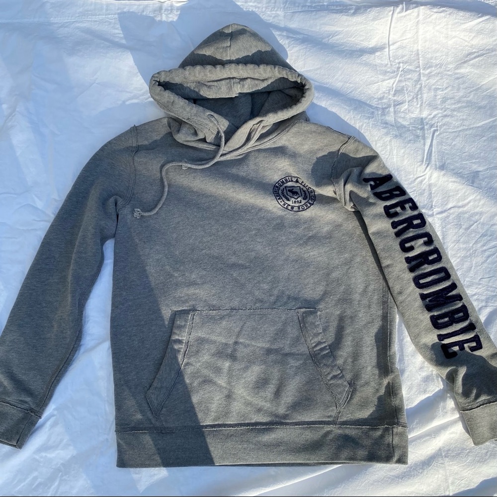 Abercrombie & Fitch Grey Cotton Unisex Hoodie